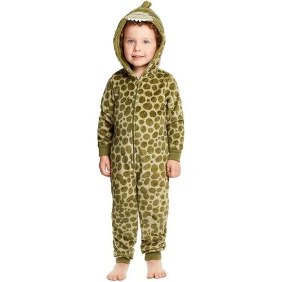 Jellifish Kids Green Dinosaur One Piece Pajamas Boys Size XS - Picture 1 of 10